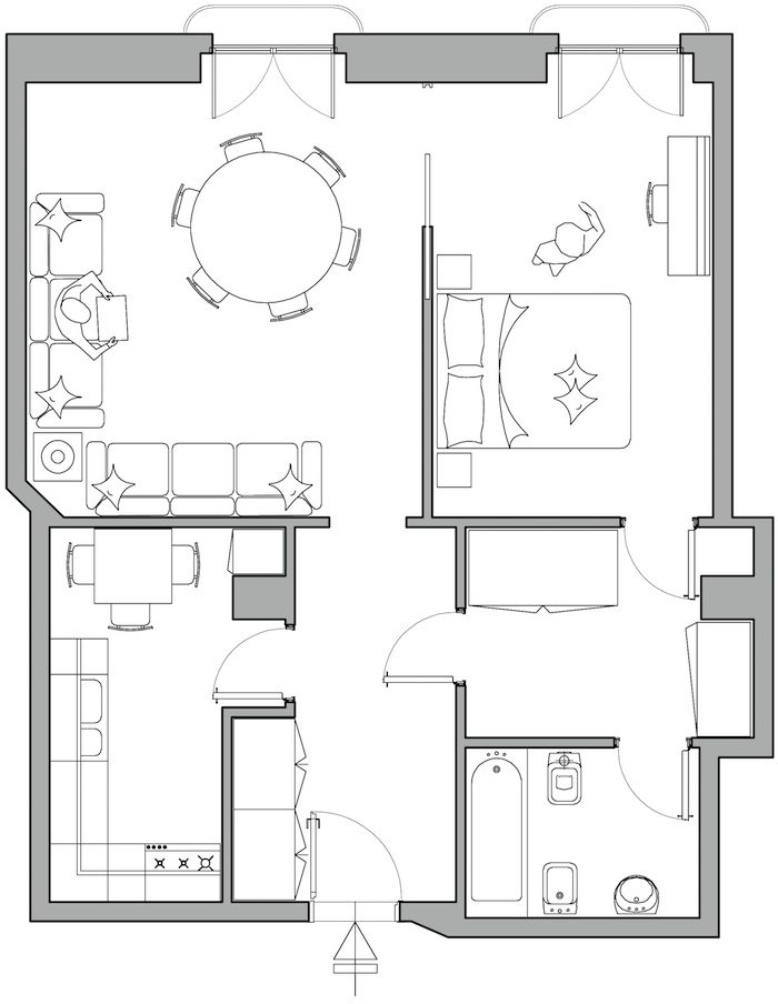 Premium One bedroom apartment - Plan